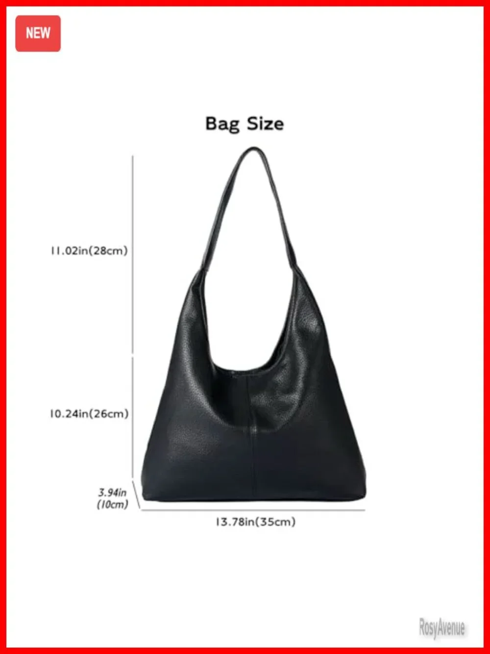 Women's Large Hobo Bag Faux Leather Slouchy Tote Shoulder Purse Work Travel